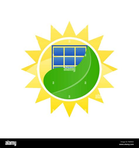 Logo Ecological Solar Energy Vector Illustration Vector Illustration