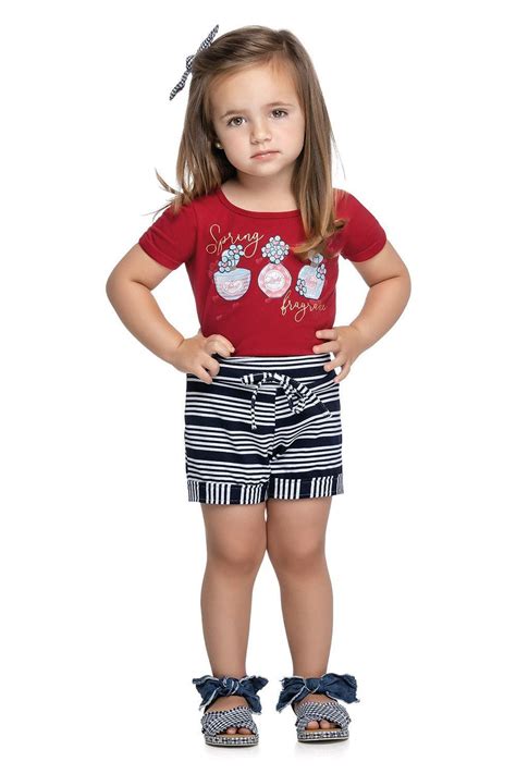 Conjunto Infantil Feminino Vermelho Ver O Elian