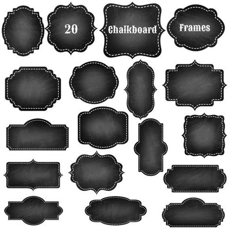 Chalkboard Clip Art Digital Frames Black Chalkboard Labels Graphics