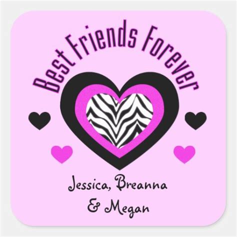 Personalized Best Friends Forever Stickers Zazzle