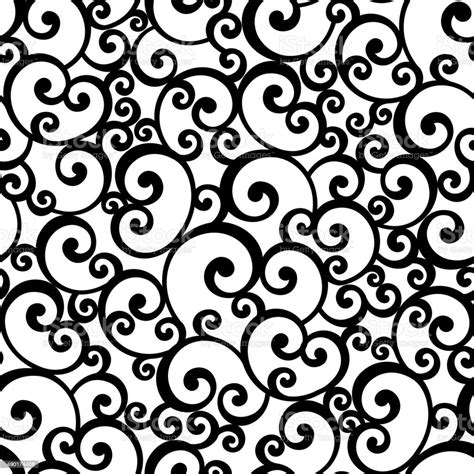 Black And White Swirl Seamless Pattern Stock Illustration Download
