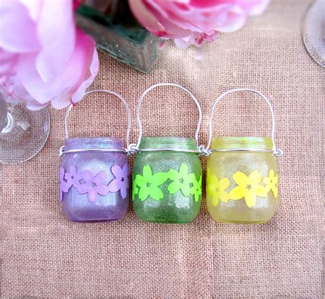 365 Designs Mini Mason Jar Tea Light Candle Holders With Glitter Paint