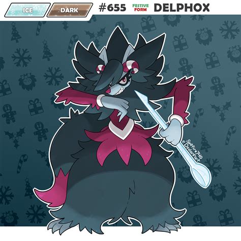 Festive Pokemon Delphox By Cosmicspitfire On Deviantart