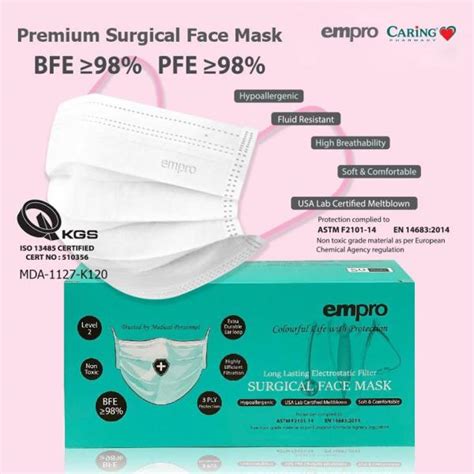 Most of its outlets are located in klang valley, melaka, and johor bahru. Caring Pharmacy Empro 3ply Surgical Face Mask @ RM39.90 ...
