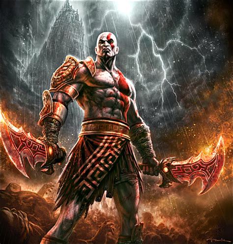 Online Computer Game Kratos Is The God Of War In The Computer Games War