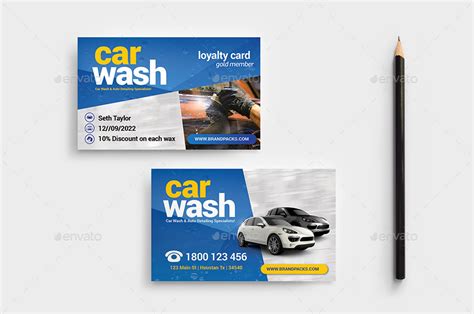 car wash business loyalty card  brandpacks graphicriver