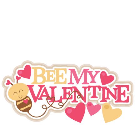 Download Bee My Valentine Title Svg Scrapbook Cut File Cute - Bee My