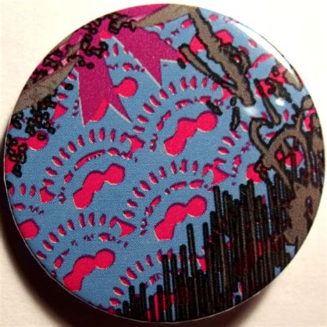 Blue Pink 1 Grungy Abstract Floral 38mm Badge Badges Floral £060