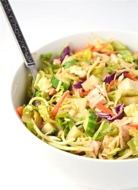 Eat the rainbow with this healthy chopped chicken salad Thai Chicken Chopped Salad (Whole30 Paleo) • Tastythin