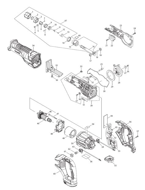 Buy Makita Xrj04z Recipro Replacement Tool Parts Makita Xrj04z Diagram