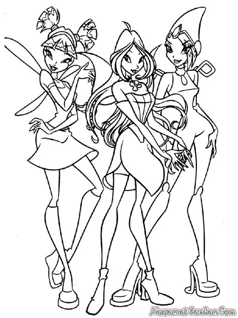 You will find coloring pages to print from the animated series winx club, which you can print winx club (also known as the winx: Mewarnai Gambar Winx Club | Mewarnai Gambar