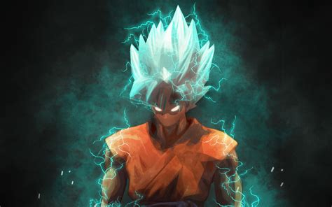 Blue Goku Lightnings Super Saiyan Blue Darkness Goku Wallpaper Hd
