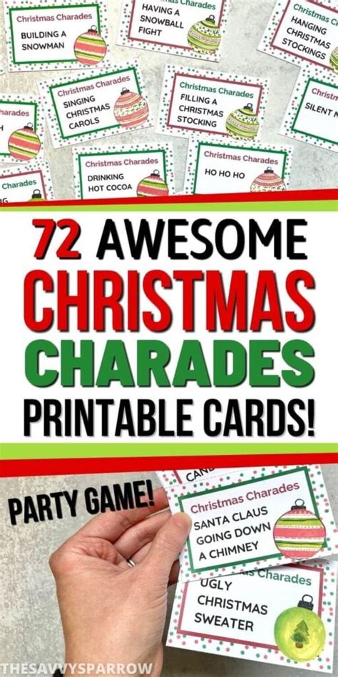 Christmas Charades Game A Fun Printable Party Game For A Crowd