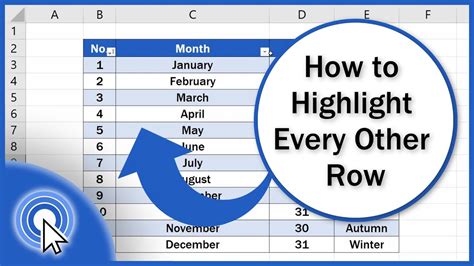 How To Highlight Every Other Row In Excel Quick And Easy Youtube