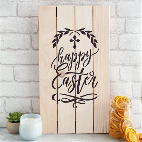 Happy Easter Cross Stencil Stencil Revolution
