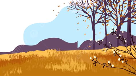 Autumn Woods Meadow Cartoon Banner Background Illustration Cartoon