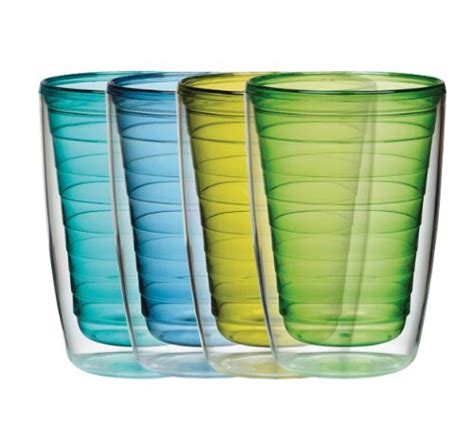 Boston Warehouse Glassware 16ounce 4set Color Insulated Tumbler Drinking Glasses Ebay