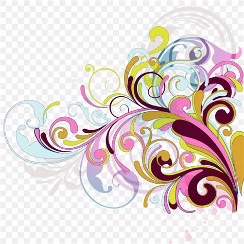 Color Euclidean Vector Flower Png 1500x1500px Color Abstract Art
