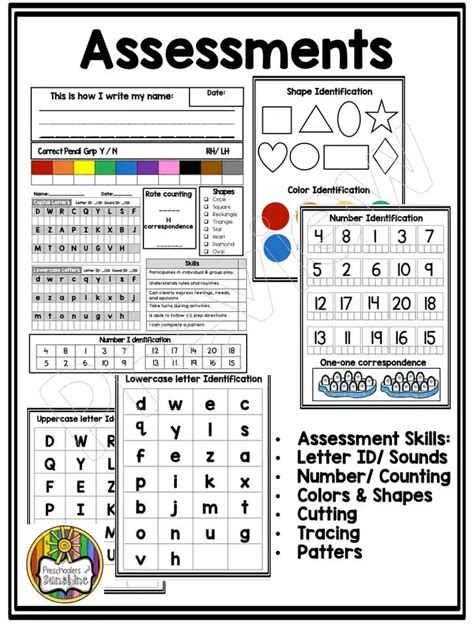 Kindergarten Screening Test Printable