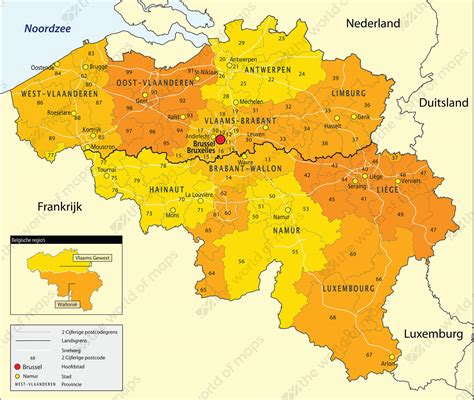 Digital Postcode Map Belgium 2 Digit 646 The World Of