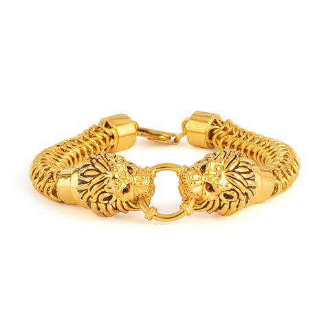 Lion Bracelet For Men In 22kt Gold At Purejewels Ec