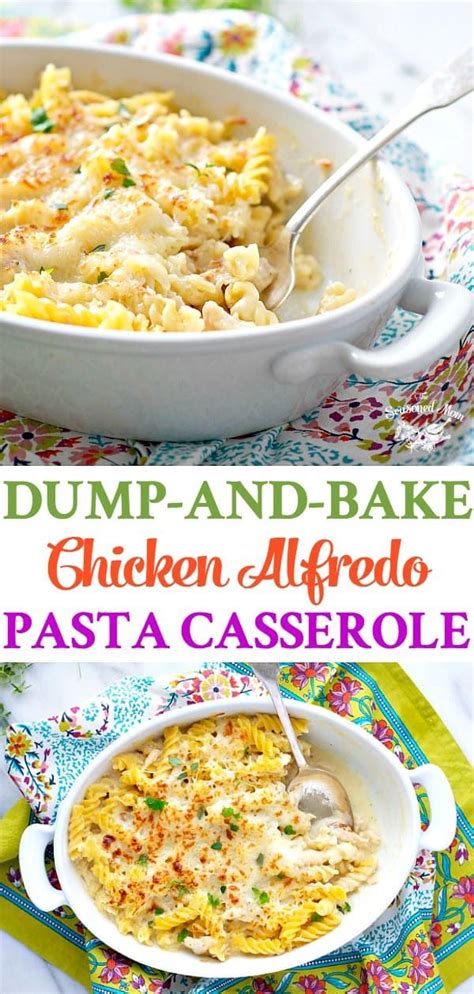 Dump And Bake Chicken Alfredo Pasta Casserole Is An Easy One Pot Meal