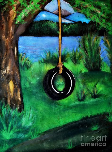 Tire Swing Painting By Tia Maria Fine Artist Fine Art America
