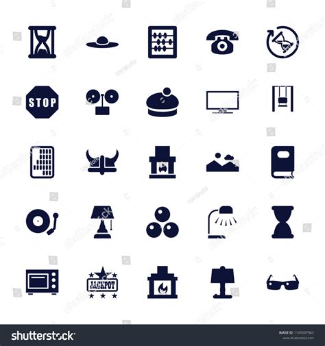 Vintage Icon Collection 25 Vintage Filled Stock Vector Royalty Free