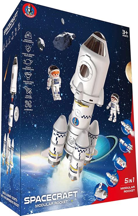 Bloonsy Rocket Ship Toys For Kids Space Shuttle Model With Astronaut