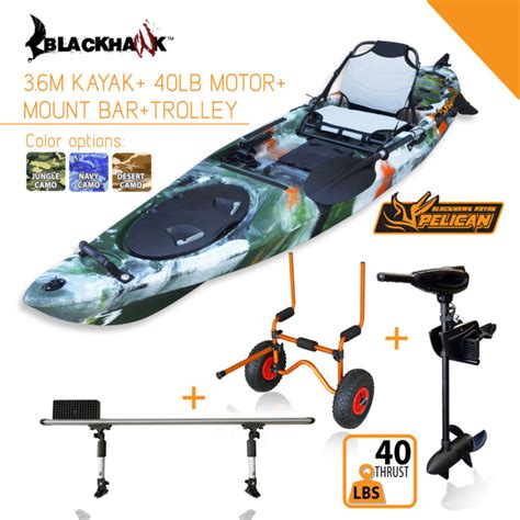 Blackhawk 36m Pelican Motor Mount Bar Trolley Pro Fishing Kayak