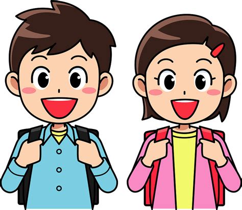 Schoolgirl And Schoolboy Clipart Free Download Transparent Png