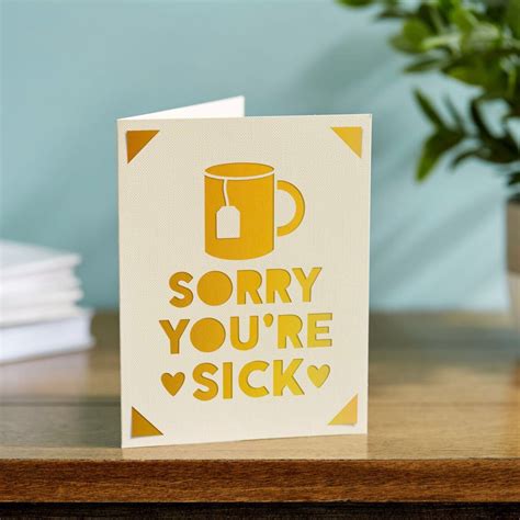 Sorry Youre Sick Get Well Card Sick Cards For Him And Her Etsy