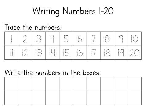 Writing Numbers 1 20 10 Free Pdf Printables Printablee