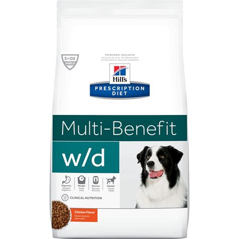 Please consult your veterinarian for further information on how our prescription diet foods can help your dog to continue to enjoy a happy and active life. Hill's Prescription Diet w/d Canine - dry