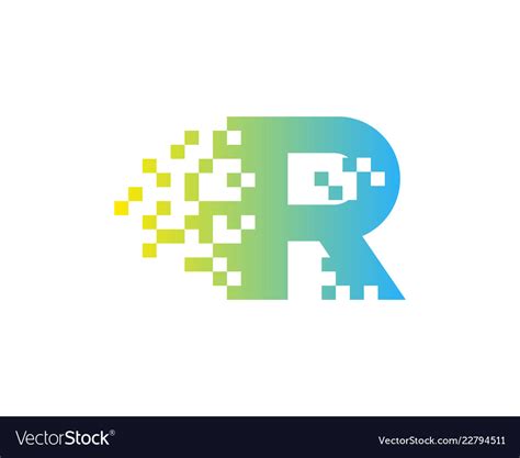Pixel Letter R Logo Icon Design Royalty Free Vector Image