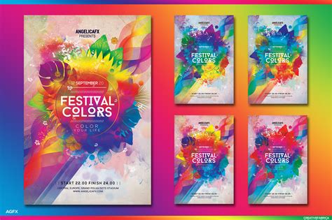 Festival Of Colors Flyer Template Graphic By Angelicafx14 · Creative