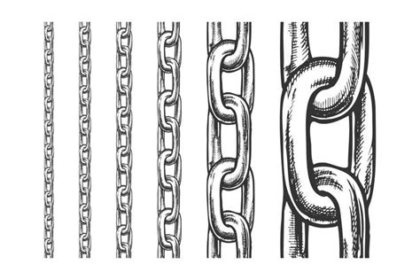 Iron Chain Seamless Pattern In Different Scale Metal Drawing How To Draw Chains