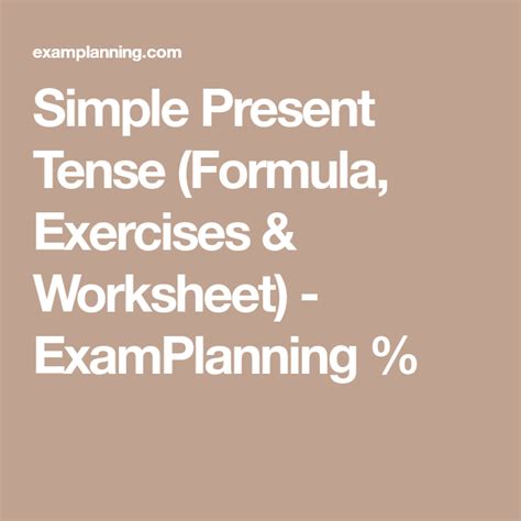 Sometimes the present simple tense doesn't seem very simple. Simple Present Tense (Formula, Exercises & Worksheet ...