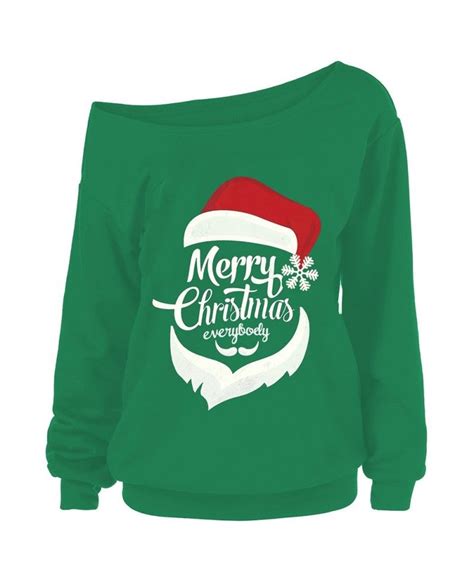 Merry Christmas Santa Claus Plus Size Sweatshirts Green 3w41961822