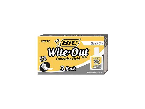 Bic Wofqd324 Wite Out Quick Dry Correction Fluid 20 Ml Bottle White