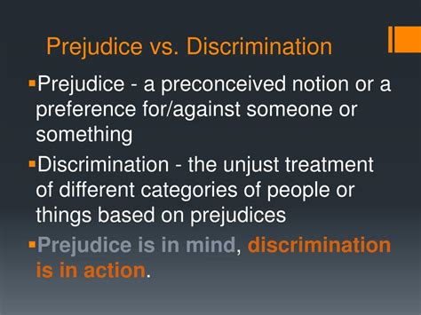 Explain The Difference Between Prejudice And Discrimination