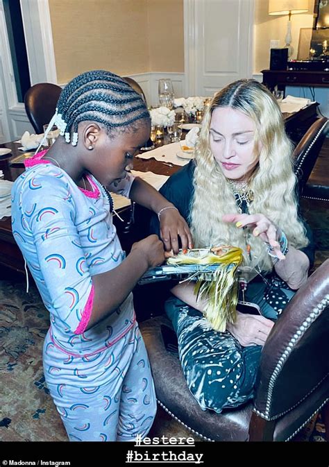 Madonna Beams As She Celebrates Twin Daughters Estere And Stellas Eighth Birthday Daily Mail