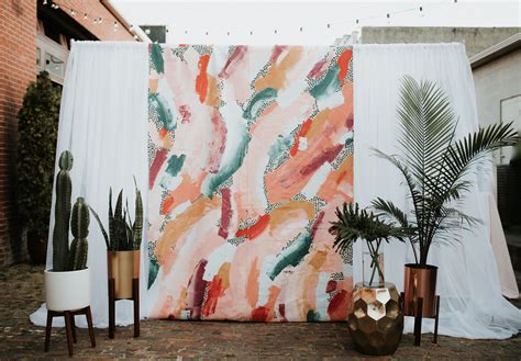 Abstract Wedding Ceremony Backdrop Hand Painted By Bride Ashley Riley