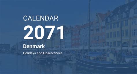 Year 2071 Calendar Denmark