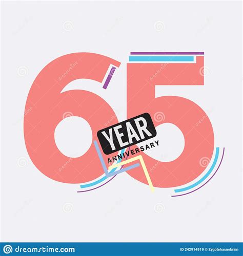 65th Years Anniversary Logo Birthday Celebration Abstract Design Vector