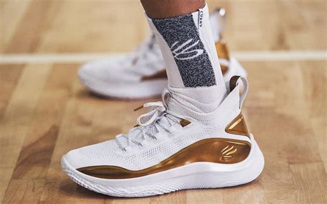 Curry 8 Golden Flow Available In White Metallic Gold Colorway Dadlife Magazine