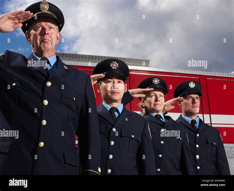 Saluting Fireman High Resolution Stock Photography And Images Alamy