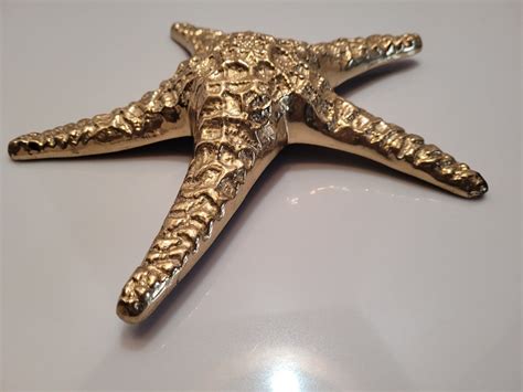 Vintage Solid Brass Starfish Sea Life Fish Metal Art Ocean Etsy
