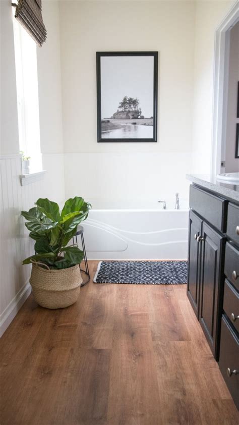 Installing floating vinyl plank floors over our existing tiled floor was definitely the right decision for our bathroom home improvement project. Pin by Delia Creates on home sweet home | Luxury vinyl flooring, Flooring, Luxury vinyl