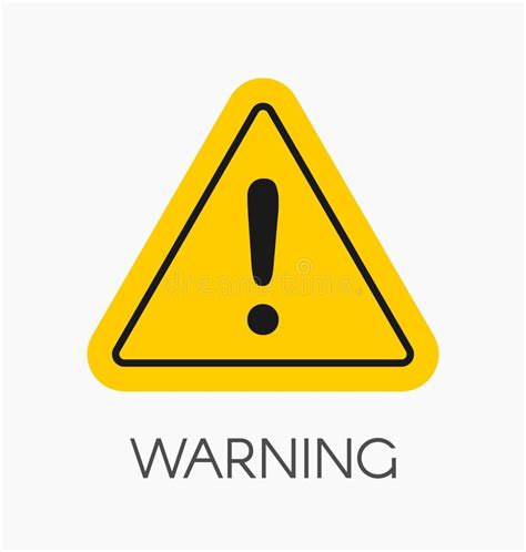Warning Icon Sign In Flat Style Isolated Caution Symbol For Y Stock